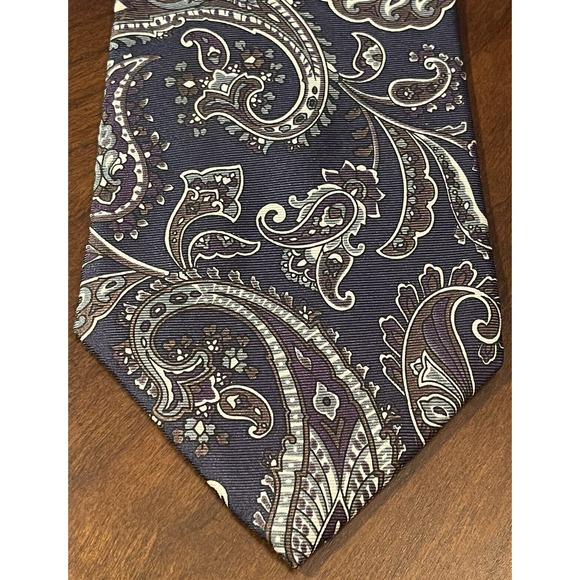 Buckingham Blue Purple 100% Italian Silk Men’s Neck Tie Made In USA - Picture 1 of 9